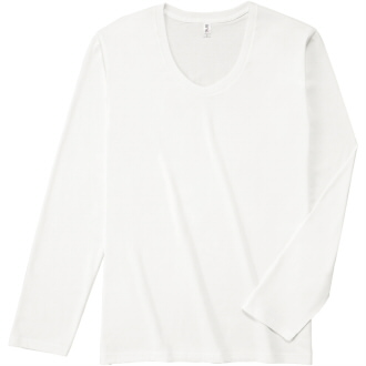 スリムフィットUネックロングスリーブＴシャツ